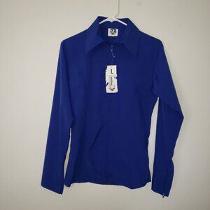 Royal Highness Equestrian size Large Dark blue zip up long sleeve show shirt